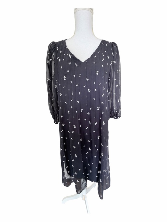 Dkny Dresses & Skirts - DKNY Black Pleated Chiffon Midi Dress Size 12 NWT